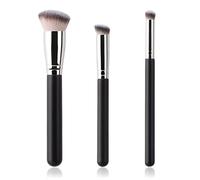 Makeup Brush Set, Foundation Contour Conceal Brush, Angled Kabuki Brushes, Under Eye Contour Brushes, Face Makeup Brush for Liquid, Cream, Powder, Blending, Blush Buffing, 370/270/170, 3pcs