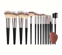 Makeup Brush Set Is A Must-have Series For Women's Travel, With Smooth Application Tools(15pcs with 1 egg)