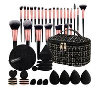 Makeup Brush Set - Powder Blusher and Eyeshadow Brushes, Travel Kit Organizer Portable Makeup Accessories Gift Kit for Girls, Women, Mother