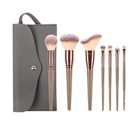 Makeup Brush Set Premium Professional Face Eyes Foundation Powder Blush Concealer Blending with Unique Finger Design for Seamless Flawless Application Soft Synthetic Brushes Kit Essential Tools (Gold)