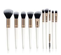 Makeup Brush Set, Premium Synthetic 10 PCS Makeup Brushes, Travel Makeup Brush Set with Soft Hairs, Makeup Brushes Set Professional for Blush, Eyeliner, Eyeshadow, Concealer, and Foundation (White)