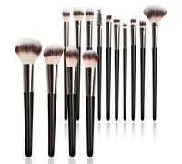 Makeup Brush Set, Premium Synthetic 14 Pcs Makeup Brushes, Travel Makeup Brush Set for Foundation, Concealer, Blush and Eyeshadow Brush(Brown)