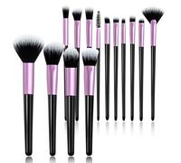 Makeup Brush Set, Premium Synthetic 14 Pcs Makeup Brushes, Travel Makeup Brush Set for Foundation, Concealer, Blush and Eyeshadow Brush(Purple)