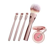 Makeup Brush Set - Pro Compact Travel, Four-piece Cosmetic Tool Kit Featuring Magnetic Assembly, Soft Fiber Heads, Precision Control, Ideal For Face Powders, Ch olor, Eye Shading During Trips