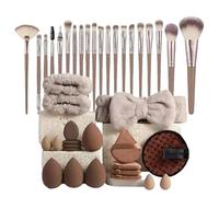 Makeup Brush Set, Professional Brush Set, Powder Puff & Travel Bag, Foundation, Eyeshadow, Eyebrow, Blush, Make-Up Brush, High-Quality Synthetic Bristles with Storage Gift Box