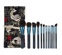 Makeup Brush Set with Soft Artificial Fiber Bristles, Powder Blush Eyeshadow Eyebrow Lip Brushes, 12 - Piece Complete Kit with Storage Bag for On - the - Go Beauty