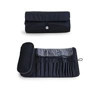 Makeup Brush Storage Bag, Portable Makeup Artist Cosmetic with 12 Pockets Brush Roll Up Pouch Brush Organizer Handbag for Women, black