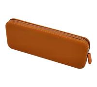 Makeup Brush Travel Holder for Women, Waterproof Silicone Cosmetic Bag, Portable Zipper Leather Brush Container, Multifunctional Travel Essentials Organizer and Wallet Organizer, Brown, Fashion