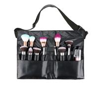 Makeup Brush Waist Bag Multi Functional PU Cosmetic Pouch with Belt Strap for Makeup Artists