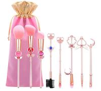 Makeup Brushed Set 8PCs Sailor Moon Magical Girl Golden Cosmetic Brush Tool Pink Eyeshadow Brushes Eyeliner Eyebrow Essential Cosmetic Brush Kits