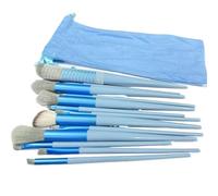 Makeup Brushes 13 Makeup Brushes Set, Flannel Bag | Soft Bristle Blush Brush, Eyeshadow Brush, Loose Powder Brush, Full Set Of Beauty Tools(Blue)