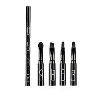 Makeup brushes 1PC 4 In 1 Premium Detachable Brush Multi-Sections Cosmetic Makeup Brush Lip Brush Eyeshadow Brush Eyebrow Brush Portable Travel Makeup Brush Kit(Black)