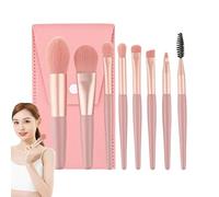 Makeup Brushes - 8pcs Travel Set with Soft Synthetic Hairs and Case | Professional Eyeshadow, Eyebrow, Eyeliner, and Blending Brushes for Powder Makeup | Portable and Perfect for -the-Go Beauty