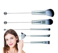 Makeup Brushes Face Set | Beaded Make up Brushes for Women | 5X Professional Synthetic Blending Applicators for Foundation Concealer Blush Eyeshadow Setting Powder