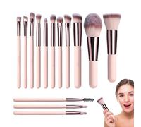 Makeup Brushes Kit - Eye Shadows Makeup Travel Set, Portable Make Up Brush | Compact Led Makeup Brushes Tools with Storage Case, Led and Storage Box for Women Makeup, Gold