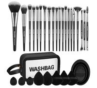 Makeup Brushes, MAANGE 30 Pcs Professional Makeup Brush Set for Foundation Blending Powder Blush Concealers Eyeshadow, 5 Products Included, Makeup Brushes Black, 30 Piece Set