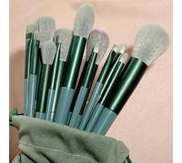 Makeup Brushes,Makeup Brush Set,13 PCS Travel Make Up Brush Kit,Cosmetic Brushes for Face Foundation Blush Eye Shadow with Storage bag(Green)