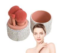 Makeup Brushes - Makeup Brushes - Reusable Soft Duvet with Rhinestone Case for Contouring, Highlighter, Eyeshadow and Foundation