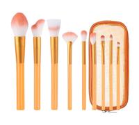 Makeup Brushes Professional Vegan Brush Set Premium Synthetic Cruel Free Foundation Powder Blush Eyeshadow Make Up Kit With Travel Pouch For Daily Professional Makeup Application (Orange)