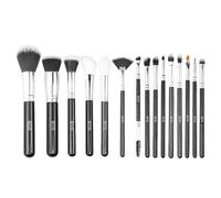 Makeup Brushes Set BUTIYO 15 Pcs Synthetic Foundation Powder Concealers Eye shadows Blush Eye Brow Makeup Brushes with black (15 PCS) FB029