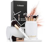 Makeup Brushes Set Professional & Beginner Friendly with Uniquely Designed Case, Soft Synthetic Bristles for Foundation Contour Blush Concealer Highlight Blending Eyeshadow, 12Pcs (Milky White)