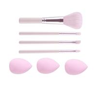 Makeup Brushes Set Professional Makeup Brush Set 4Pcs Synthetic Bristles Make Up Brushes With 3Pcs Makeup Sponge Puff