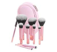 Makeup Brushes, Travel Size Makeup Brushes - 10 Pieces Professional Cosmetic Brush - Ergonomic Soft Handles Blush Powder Shadow Portable Beauty Tools for Travel Use