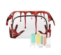 Makeup Case Storage Bag Cute Bloody Hand Halloween Blood Dripping Horror Lightweight Jewelry pouching for Makeup Cosmetic