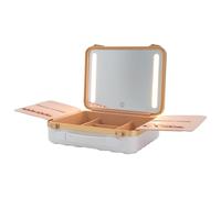 Makeup Case with Lighted Mirror Portable Travel Makeup Train Case Cosmetic Box Adjustable Brightness Cosmetic Case Makeups Bag Organizer for Makeups Artists