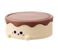 Makeup Case with Mirror, Cartoon Cake Cosmetic Box, 6.1 x 6.1 x 2.2 inch, Dust-Proof Jewelry Organizer, Cute Portable Storage Bag, Ideal for Women, Girls, Travel Use, Coffee Colour, coffee, Se référer