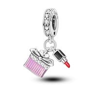Makeup Charm Fit for Pandora Bracelet,925 Sterling Silver Charms for Women Bracelets Original Pendant Bead Gift for Her