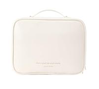 Makeup Cosmetic Bag - Portable Organizer Case with Multiple Compartments Large Capacity | Travel Organizer Bag for Brushes, Lipsticks, Eyeliner, Pressed Powder, Toiletries, White, see description, See