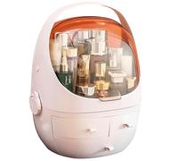 Makeup Cosmetic Organizer Portable Storage Capsule with Flip Lid, 3 Drawer Beauty Case, Multifunctional with Handle