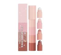 Makeup Designer 4 Colour Eyeshadow Pencil Pearl Glitter Eyeshadow Stick Smooth Creamy Eyeshadow Pencil & Highlighter Pen Highly Pigmented Eyeshadow Crayon Color Eyeliner Gel Pencil (Pink, One Size)