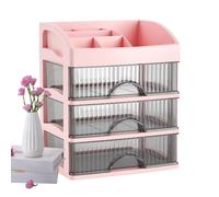 Makeup Drawer Organizer - Girls Makeup Products Holder, Skincare Beauty Products Box | Multiple Slots Clear Dresser Beauty Caddy Storage Box, Makeup Cosmetic Display Safety Case for Women Bedroom
