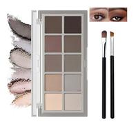 Makeup Eyeshadow Palette - 10 Smooth Matte Colors for Natural & Ultimate Eye Makeup - Waterproof, Long-Lasting, High Pigmented and Blendable Shadows