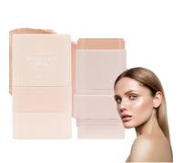 Makeup Foundation Stick, Long Lasting Lightweight Full Coverage Concealer for Mature Skin, Waterproof and Sweat Proof, Hydrating Powder Foundation for Dry Skin with Built-In Brush (Natural Glow)