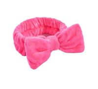 Makeup Hair Band Women Solid Bow Headbands Coral Fleece Makeup Spa Wash Face Turban Head Wrap Girls Hair Towel Accessories Band Hairbands(Rose Red)