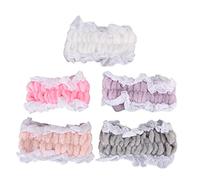 Makeup Headband Bowknot SPA Headbands Face Wash Headband Facial Headband Soft Elastic Comfortable for Washing Face Bathing Spa Treatments White Gray Purple Pink Light Pink 5pcs