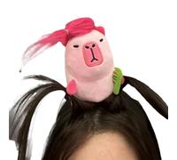 Makeup Headband Capybara - Plush Hairband, Wide Headband, Animal Inspired Hair Accessory | soft decorative hoop versatile style skincare routine face washing pampering facial spa application beau