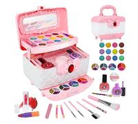 Makeup Kit for Girls 35 Pcs Washable Makeup Kit Real Cosmetic Safe and Non-Toxic Makeup Set for Little Girls Frozen Makeup Set for Kids Age 3-12