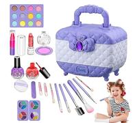 Makeup Kit for Girls 35 Pcs Washable Makeup Kit Real Cosmetic Safe and Non-Toxic Makeup Set for Little Girls Frozen Makeup Set for Kids Age 3-12