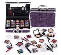 Makeup Kit for Teen Girls & Women Full Kit, Beauty Train Case with Starter Cosmetic Set, Make Up Valentine's Day Gift Box with Eyeshadow,Lipgloss,Highlighter,Blush,Lip&Eye Pencils,Brush & More(Purple)