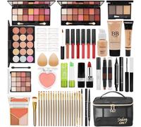Makeup Kit for Teens & Girls, Makeup Gift Set for Beginners Teenager, Makeup Essential Bundle Includes Foundation Eyeshadow Contour Palette Lipstick Eyeliner Mascara Cosmetic Brush Set