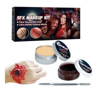 Makeup Kit, Halloween Scar Wax Artificial Scab Blood Wound Make-Up - Realistic Body Painting for Wounds Zombie Carnival Costume Cosplay Party Theatre Birthday Role Play