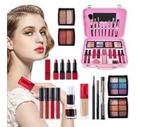 Makeup Kit Teens, Large Capacity Cosmetic Set, 3.42in Reusable Makeup Case, Dress Up Accessories, Waterproof Eyeshadow Palettes, Ideal for Beginners, Parties, Play
