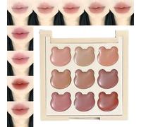 Makeup Lip Palette, Lip Gloss Collection, Matte Finish Shades, Portable Compact Design, 9 Colours, Ideal for School, Switching, or Social Events, 0.6gx9 Multicoloured