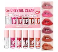 Makeup Lip Plumping Gloss,Hydrating Lip Oil Set,6 Colors High Shine, Non-Sticky Finish Makeup Lip Gloss,Plumping Lip Oil Tinted, Smooth Shimmer Glossy, Moisturizing Long Lasting Lip Glow Balm Lip Care