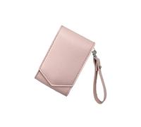 Makeup Lipstick Case, Pu Leather Lipstick Pouch With Mirror, Wristlet Cosmetic Bag with Removable Keychain, Holds Up to 3 Lipsticks, Magnetic Closure, Pink