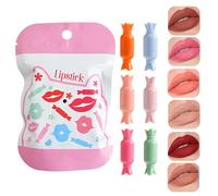 Makeup Lipstick Pills - High Pigmented Velvet Lip Sticks Kit, Matte Candy Gloss | 6X Lip Gloss Pills Set for Shopping Dating Appointment, Mini Lipstick Tube Gift, Travel Beauty essentiall